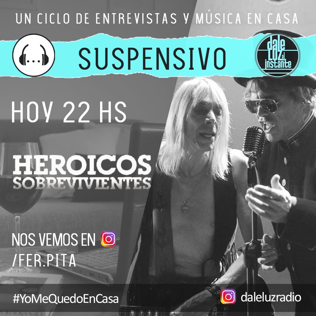 A las 22 hacemos un Instagram Live con Fer Pita 🎸🔥🔥

Primera nota que da Heroicos Sobrevivientes luego del regreso de Segundo. Sumate al #ReencuentroHeroico  👇🏼👇🏼

🕙22 hs - instagram.com/fer.pita
                 instagram.com/daleluzradio

#Suspensivo 🎧
