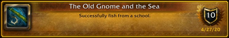 SnackDiggy's tweet image. I just earned the [The Old Gnome and the Sea] Achievement! #Warcraft