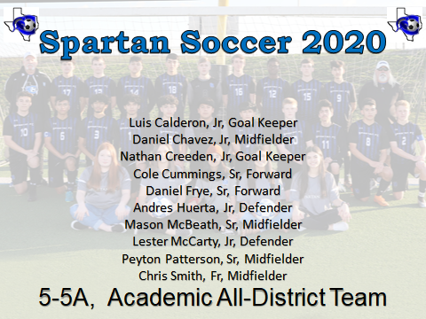 CHSSpartanFC's tweet photo. Spartan Soccer, Congratulations! Academic All-District. We are proud of these young men! https://t.co/dImrzDa5tR