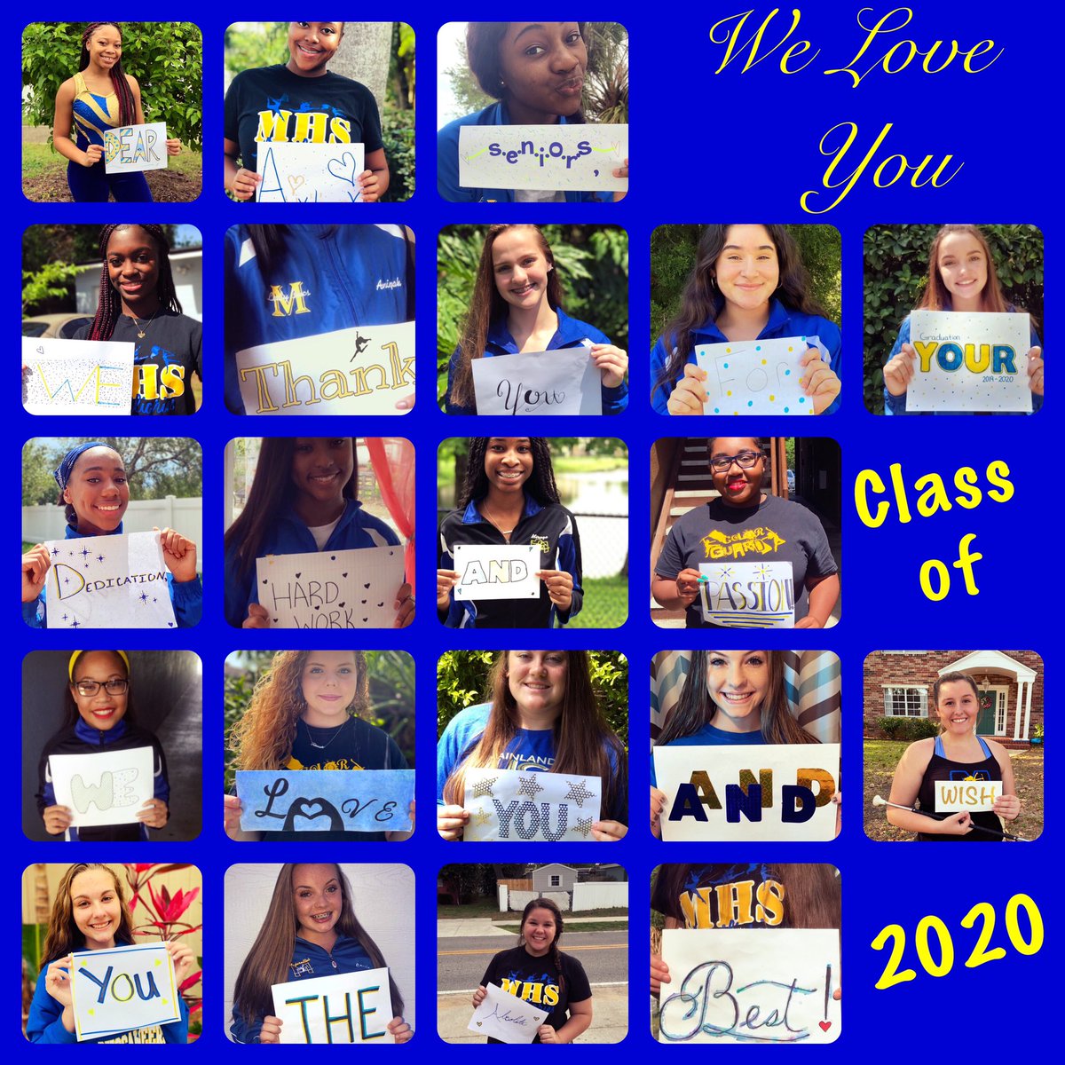 WE LOVE OUR SENIORS!!! We are so proud of our Class of 2020! Thank you to our Lady Buc Seniors: Taylor, Mariah and Jenna, and our Majorette Seniors: Jaycee, Danielle, and Gretchen!!! 💙💛#BPND