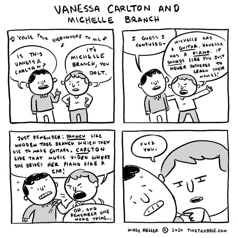 I drew a comic about Vanessa Carlton and Michelle Branch 