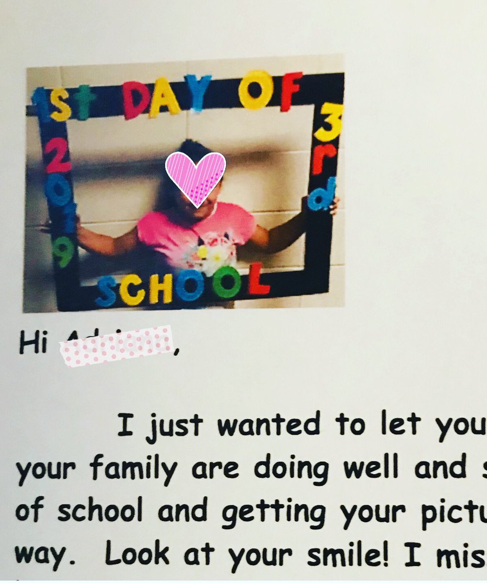 twilson928's tweet photo. I just sent each of my 3rd graders a letter and included his or her first day of 3rd grade picture. Who knew we wouldnโt have a last day of 3rd grade picture? #elearning2020 #thirdgradeteacher #schoolclosedinmarch #COVID19 #firstdayofschoolpicture #letterstostudents https://t.co/FVhjCvfibC