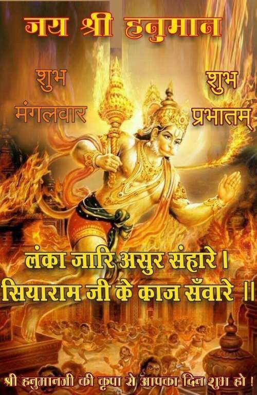 manhas9999's tweet photo. मनोजवं मारुततुल्य वेगम् जितेन्द्रियं बुद्धिमतां वरिष्ठं II वातात्मजं वानर युथमुख्यं श्री रामदूतं शरणं प्रपदे🌺 

राम दुआरे ��ुम रखवारे ।
होत न आज्ञा बिनु पैसारे ॥

सब सुख लहै तुह्मारी सरना ।
तुम रच्छक काहू को डर ना ॥

🙏शुभ प्रभात 🌞🙏🚩
🙏ॐ श्री हनुमते नमः॥🚩 
🌺🙏जयश्रीराम🙏🌺🚩 https://t.co/KgDBP19PI1