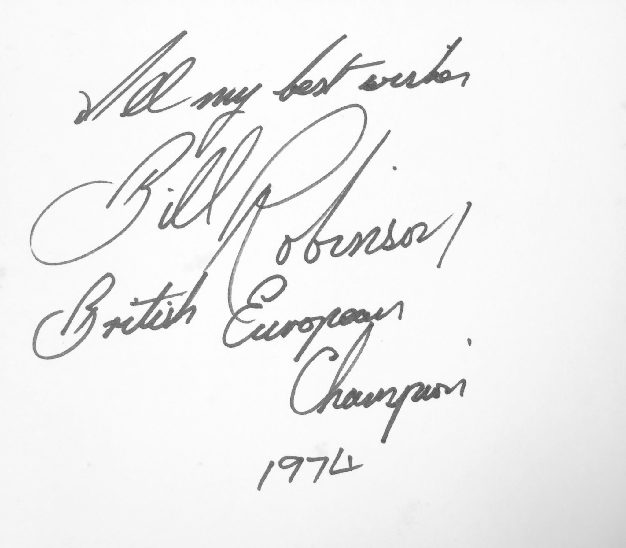 ロッシー小川 Rossy Stardom サイン コレクションシリーズ 欧州トップレスラー ビル ロビンソン トニー チャールス ウェイン ブリッジ ジェフ ポーツ 国際プロレスや新日本プロレスに来日した欧州勢 ロビンソンを入手したのは1974年 国際参戦の