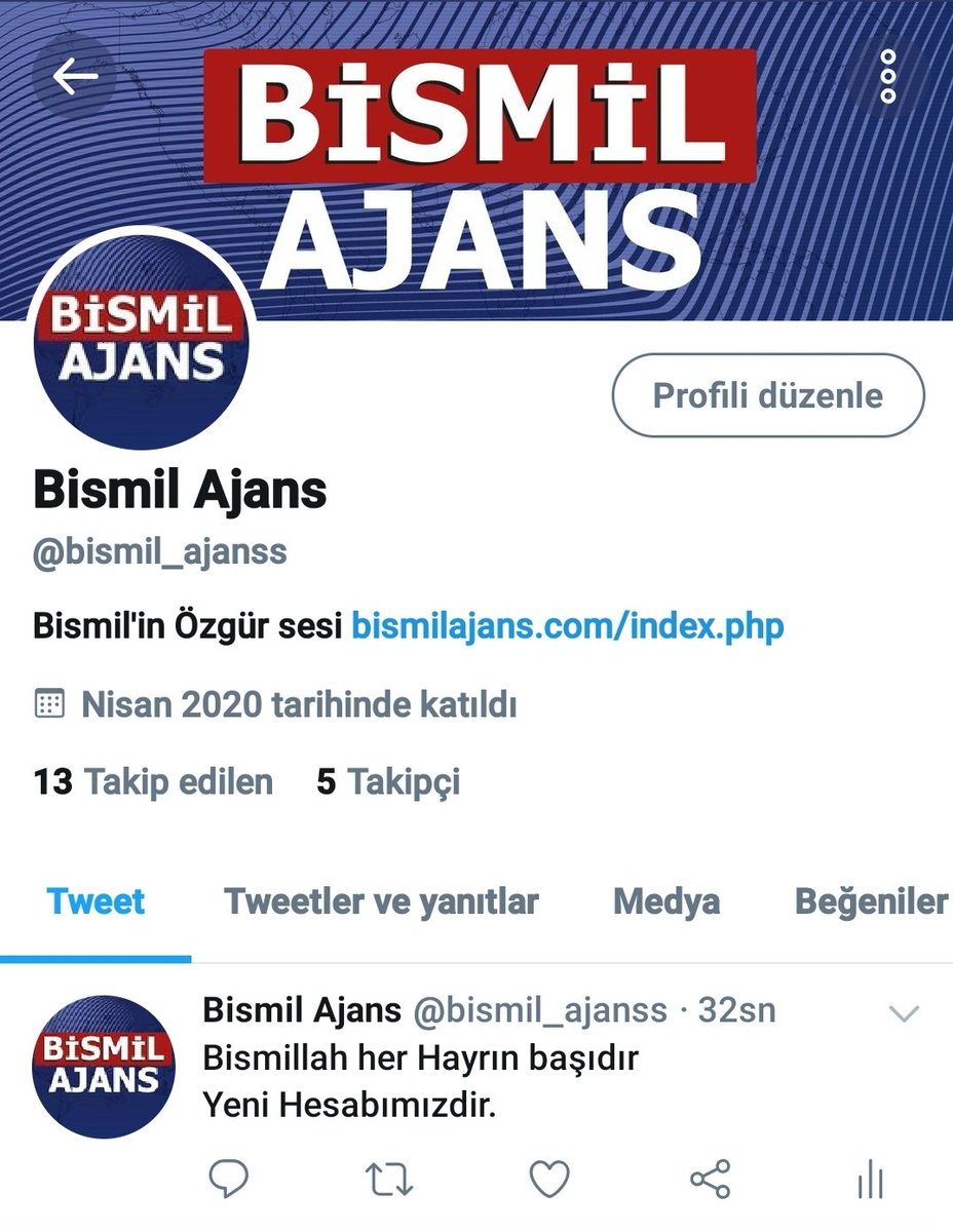 Yeni hesabımızdir
Artık @bismil_ajanss hesabından devam edeceğiz inşallah.