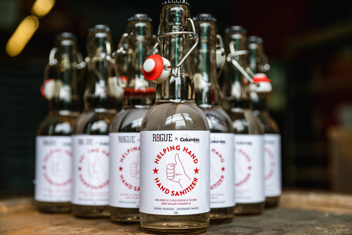 BREWPUBLIC's tweet photo. Rogue Ales &amp; Spirits partners with Columbia Distributing on Helping Hand - Hand Sanitizer. Details: https://t.co/ROkGOsUyyA #handsanitizer #rogueales #columbiadistributing https://t.co/ZxkXiV0Jyo
