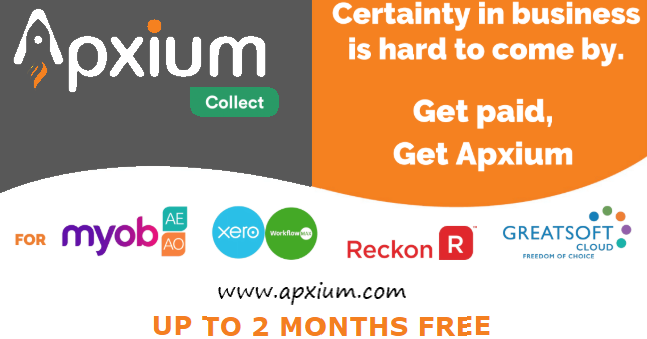 apxium's tweet photo. You're working remotely, are your payments?
If you're an accounting practice using MYOB AE/AO, Xero/XPM, APS &amp; Greatsoft &amp; you'd like to try our accounts receivable toolkit FREE for up to 2 months, get in touch with the team at Apxium. #GetPaid Get Apxium! https://t.co/Qqg5NzmBZo https://t.co/qjxF0pZFkC