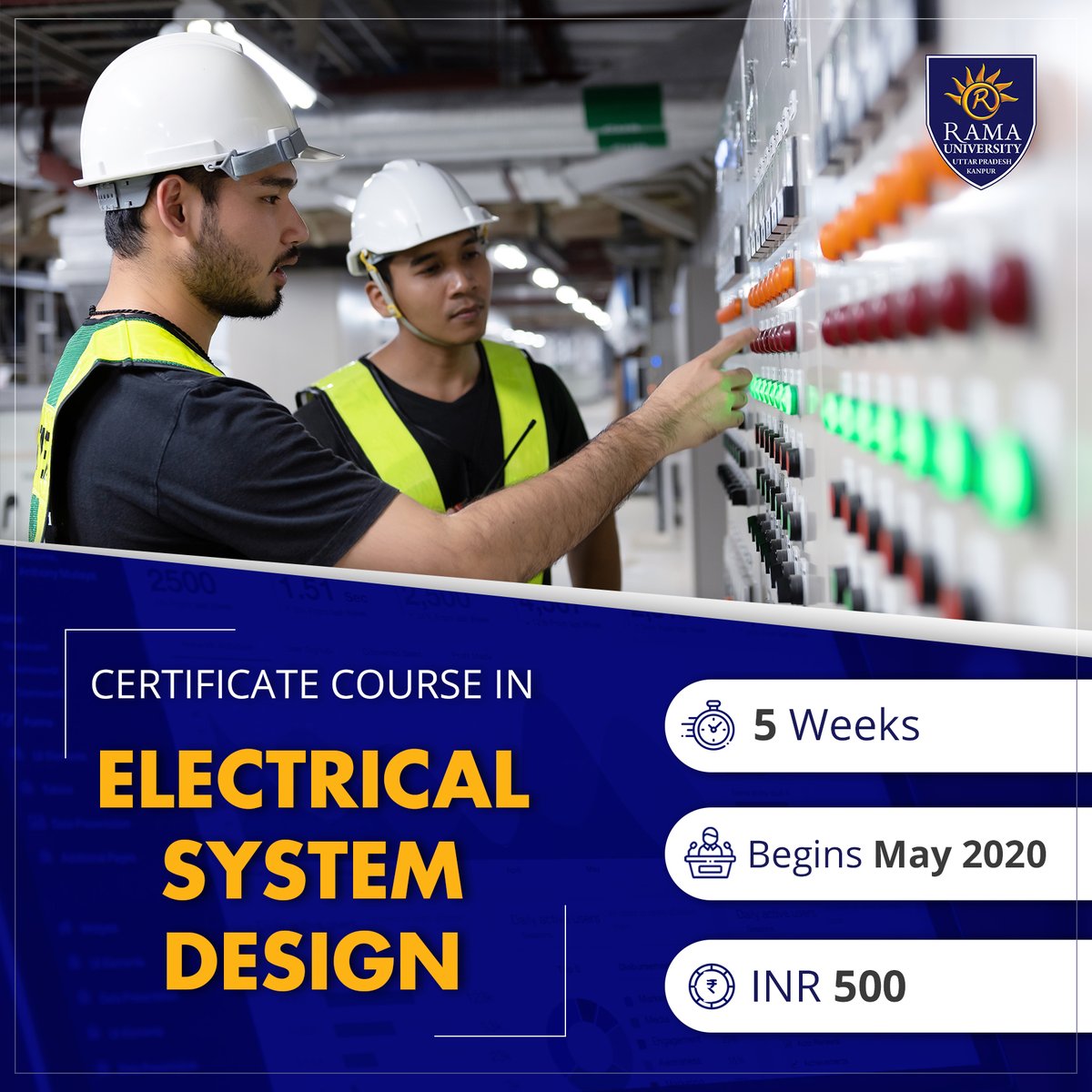RamaUniversity's tweet photo. The Faculty of #Engineering and #Technology is now accepting applications for it’s #OnlineShortTermCourse on #ElectricalSystemDesign:
https://t.co/tMxWgyyf0F https://t.co/Dq2D4au3lF
