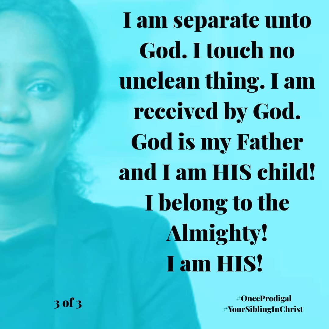 OnceProdigal's tweet photo. Daily Confessions with Mercy Oluwafemi Adeniyi
#OnceProdigal
#YourSiblingInChrist
#DailyConfessions
#IAmALight
#God'sChild https://t.co/A3lRXIUjrR