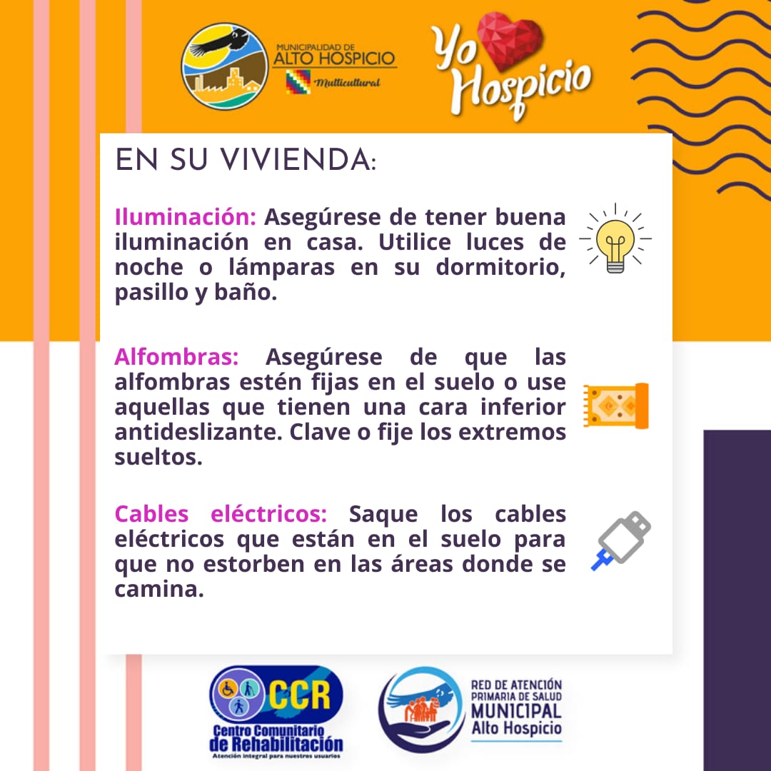 CCRAltoHospicio's tweet photo. Les entregamos una breve guía elaborada por el equipo del CCR, para prevenir las caídas en personas mayores en su hogar 🏠
#CCRTeCuida #SeguroEnCasa #QuedateEnCasa https://t.co/32XvPz0009