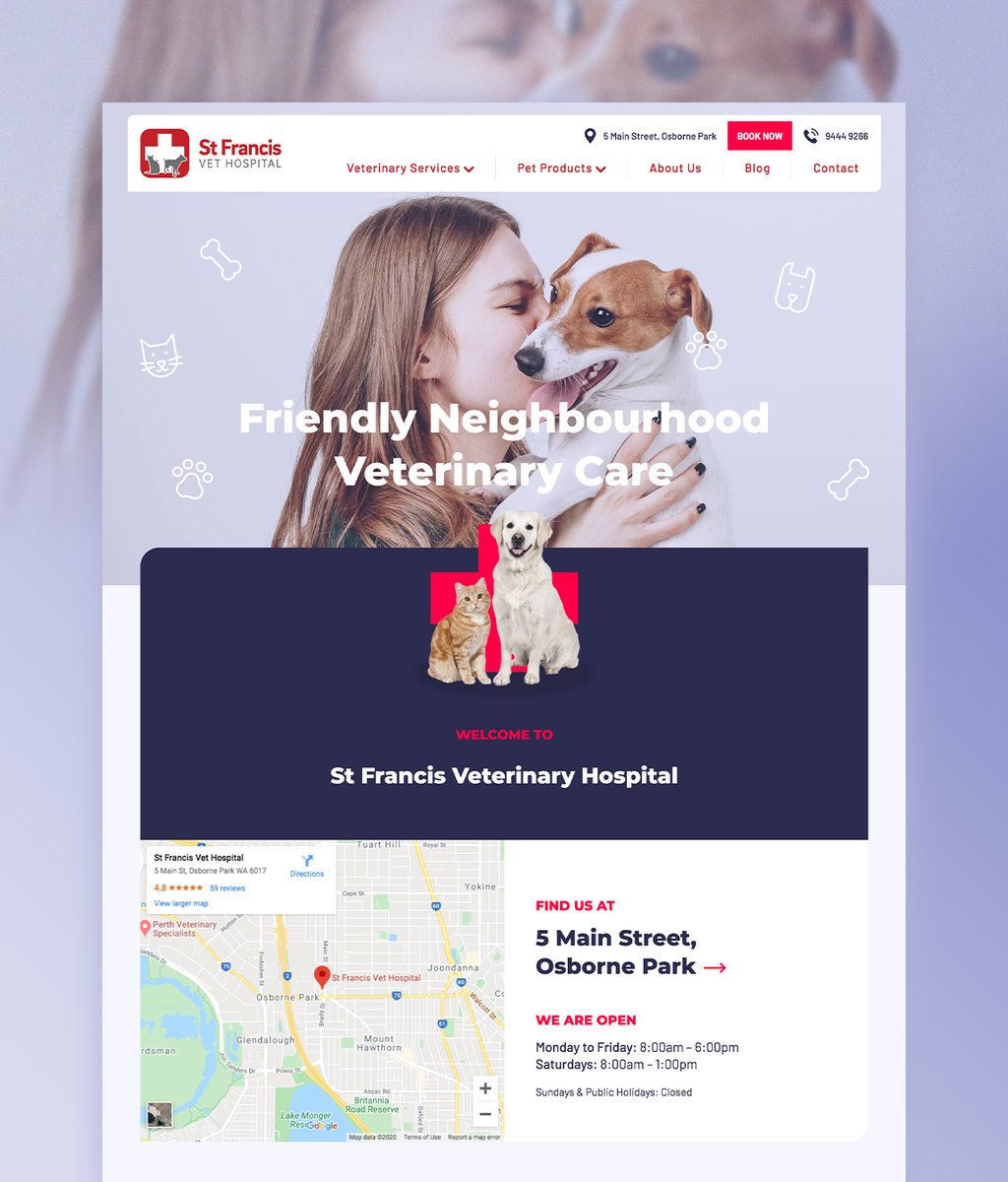 awardshub's tweet photo. via AusWebAwards: Congratulations Dux Digital for your work on St Francis Vet Hospital!
#Shoestring Category finalists for the 2020 Australian Web Awards!
Winners to be announced May 23!

#AusWebAwards #AWA2020 #design #audience #content #objectives #imp… https://t.co/4he7eFqhrP