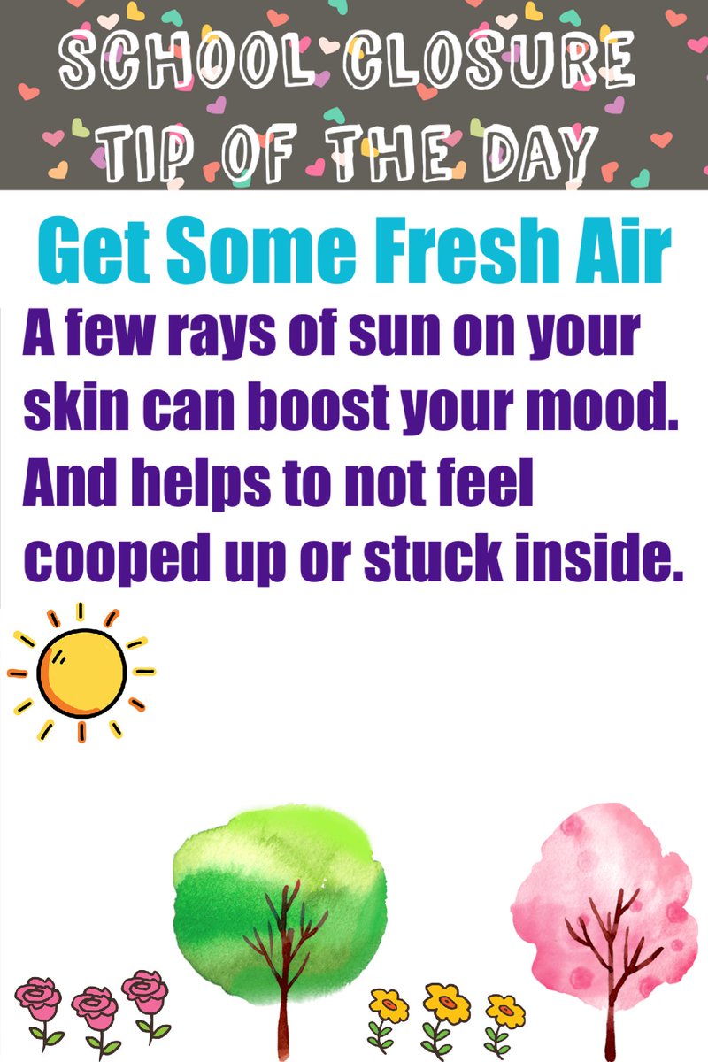 Enjoy some time in your front yard or back yard or take a walk in your neighborhood if you feel safe enough. ☀️🌳💐🧘🏽‍♀️ <a href="/ZavalaElemHCISD/">Zavala Elem HCISD</a>