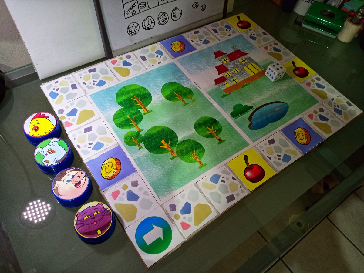 Construido mi primer juego de mesa durante el fin de semana, con el objetivo de mantenerme activo y de enseñar a hija a contar. Todo (casi) con materiales reciclados #boardgames #handcrafted #childrensgame #learntocount #recycledtoys