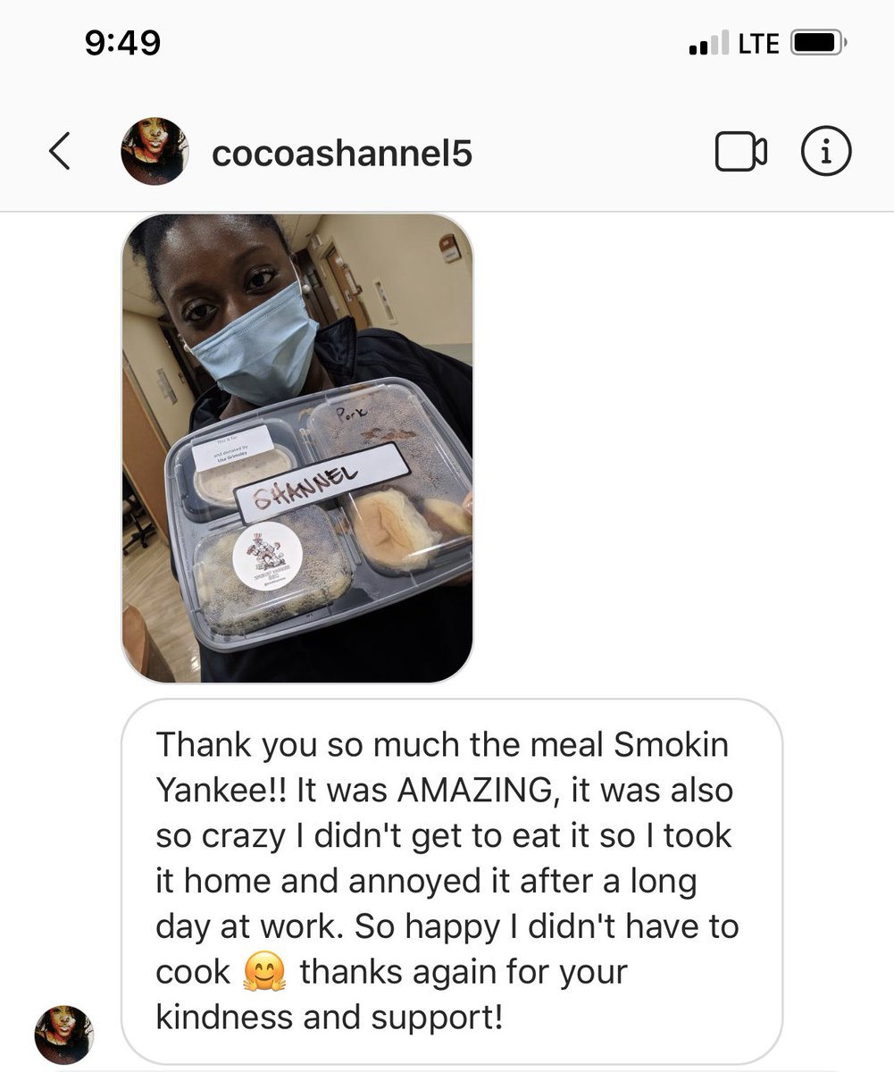 Thank you to our front line health care professionals. Coco so glad I could help. #family #GodBless #bbq