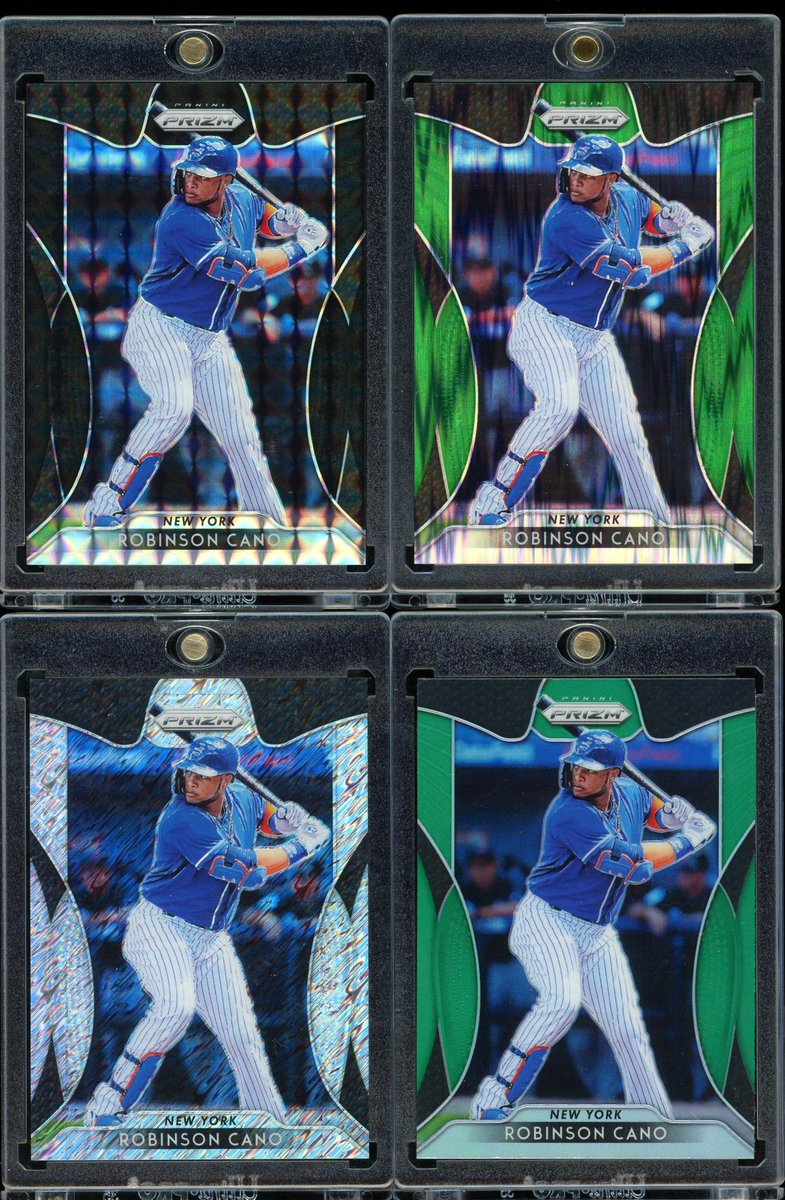 TonysHobbyVault's tweet photo. I finally completed the 2019 Panini Prizm Cano Rainbow. A ridiculously large 27x parallel set but it was a fun project. Many cool looking designs. Can you say Lime Green &amp; Neon Orange Donut Circles?🍩🤷🏻‍♂️ #collect #canoshow 🌈 https://t.co/PIGnw6Mcc2