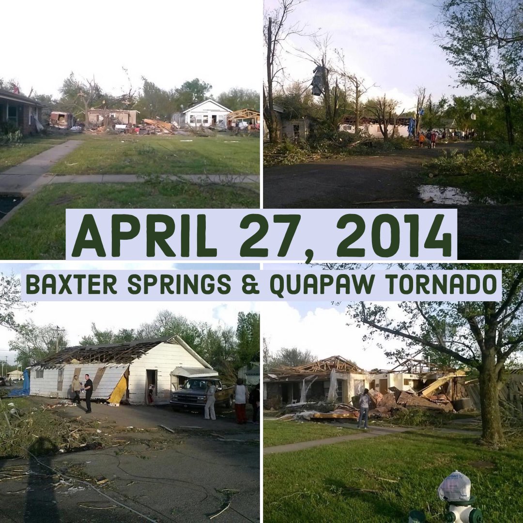 6 years ago. 1 death. 12 injured. #BaxterSprings #Quapaw #Tornado