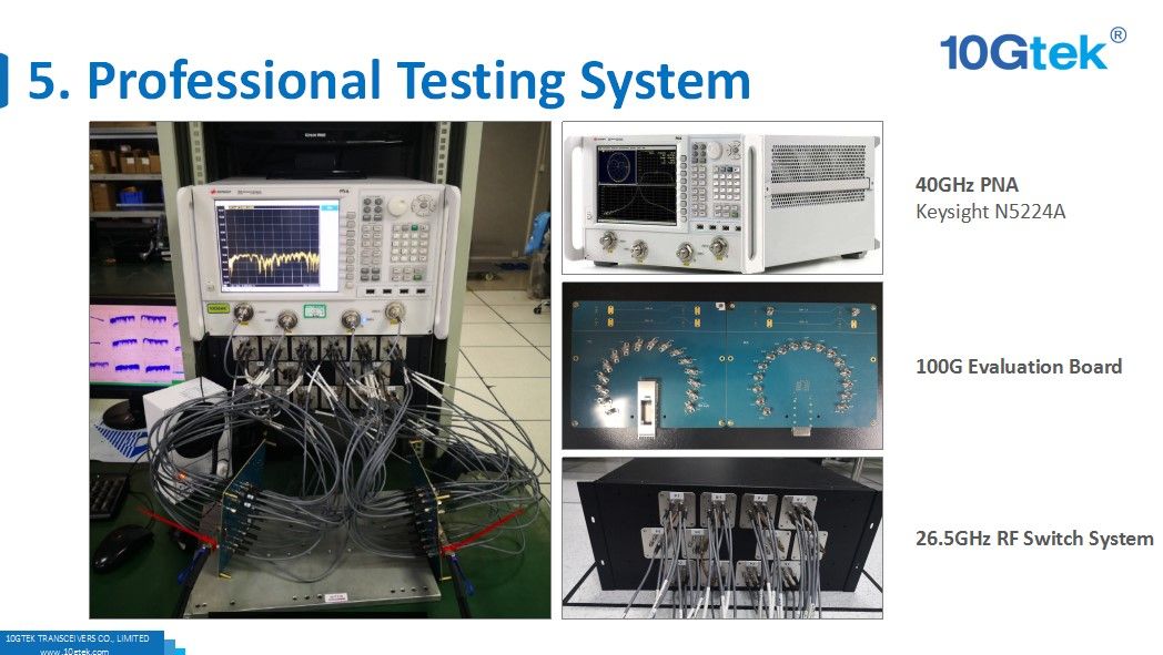 10GTEK's tweet image. 10Gtek designed professional testing system is used to guarantee the performance of DAC twinax cable. 40GHz PNA of Keysight is applied, 100G evaluation board and 26.5GHz RF switch system are developed by 10Gtek R&amp;amp;D. 
#DACtesting #40GPNA #RFswitch #QSFPDDTesting #performancetestin
