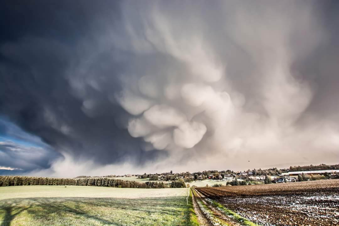 PHOTO OF THE DAY: 4/27/20 Congrats to Andy Holz!! 'Four years ago. Huge Mammatus clouds after a snow thunderstorm at home in Huertgenwald Germany '