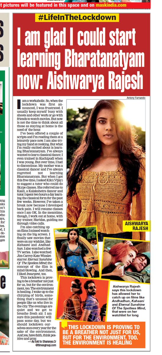 #LifeInTheLockdown

I am glad I could start learning Bharatanatyam now: @aishu_dil 

#AishwaryaRajesh #Aishwarya