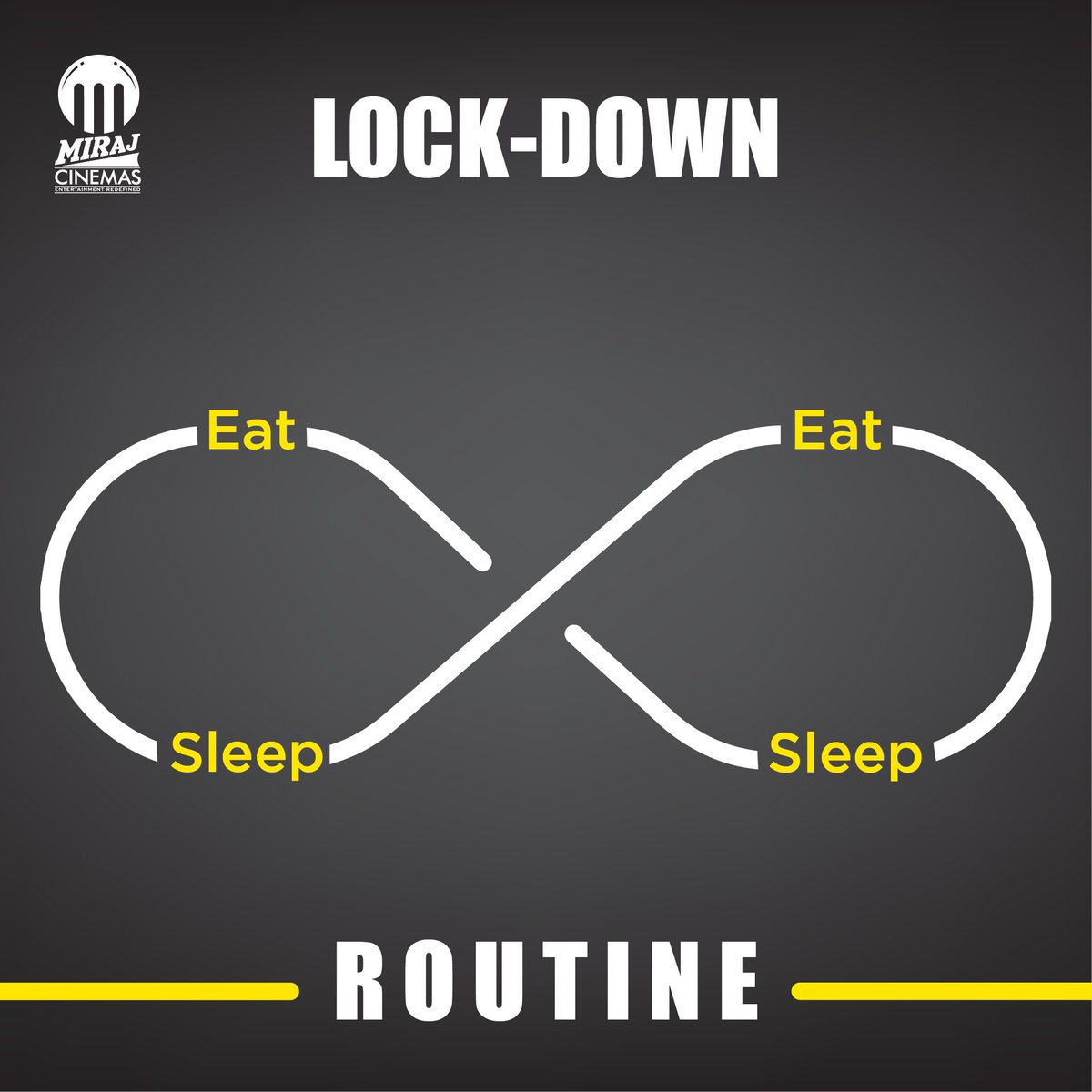 MirajCinemas's tweet image. If you relate to this #LockdownRoutine leave an 'Aye' in the comments. 😎

#EatSleepRepeat #Lockdown2 #StayHomeStaySafe #WarAgainstVirus