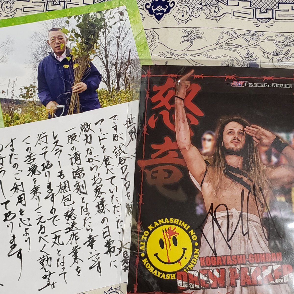 気持ちが伝わる広瀬さんのお手紙とグレード小鹿さん植林活動レポートと共に、ドリュー·パーカーのサイン入ポートレイト届いた!
落ち着いたら、また大日本プロレス観に行きます。
#bjw #小林軍団 #drewparker #広瀬ちずる