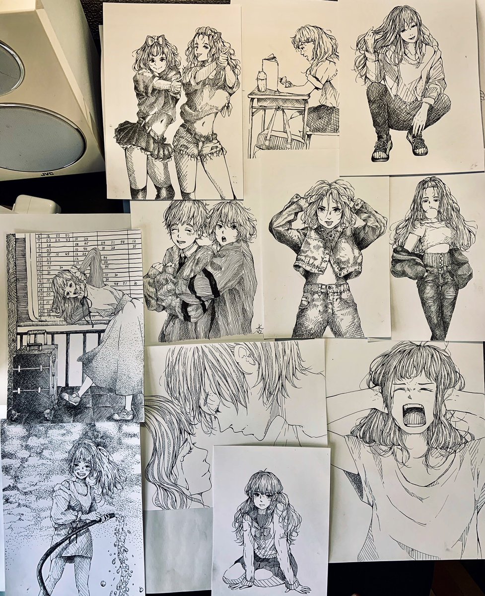 15日間で 完成品が11枚 下書きが3枚 ペンの練習にもなったので これからは 杏の漫画 15日間で 完成品が11枚 下書きが3枚 ペンの練習にもなったので これからは 杏の漫画