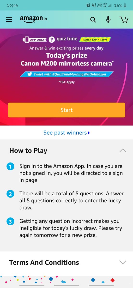 SahaBedanto's tweet photo. I played this interesting quiz on Amazon - Try your luck for a chance to win exciting rewards https://t.co/4cM9OdPMK2  
#QuizTimeMorningsWithAmazon https://t.co/ywbfhIzV5g