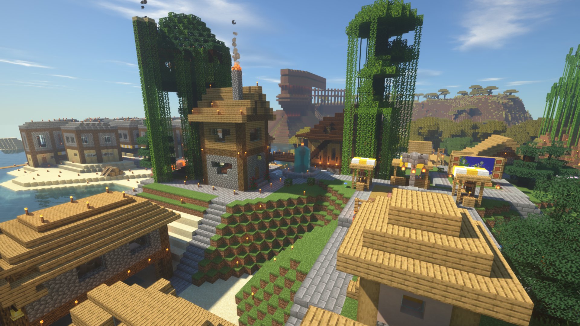 神田己司 Mitsukasa Kanda 今更マインクラフトをやり始めたのが2か月前 1ヶ月楽しんだ海外サーバー に入れなくなり 友達と新しいサーバーを立ち上げて 家とかじゃなく村を作りました 現在オレの才能はここで輝いている