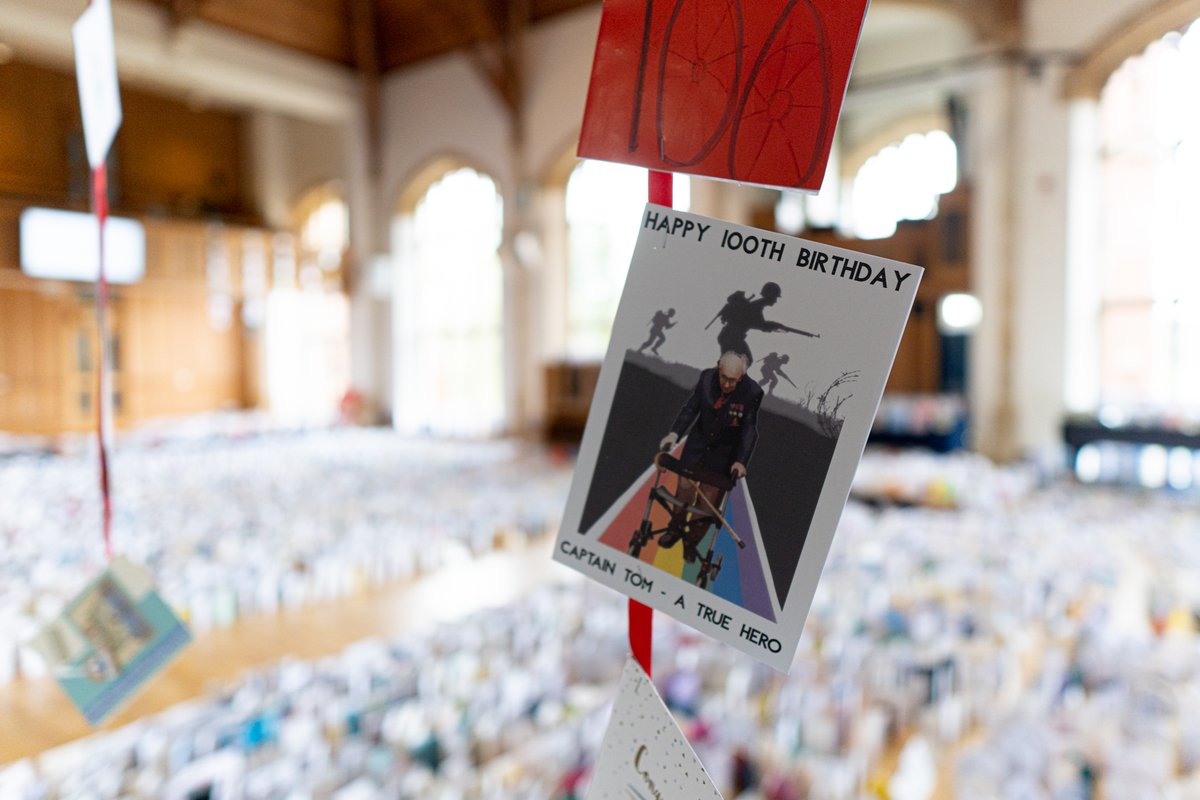 Our Great Hall has been transformed into a sea of 100th birthday cards for Captain Tom. His grandson Benjie, a Fifth Former here at school, has been showing his grandfather photos of the cards as they have been arriving. The Captain has been 'blown away' by the sheer number.
