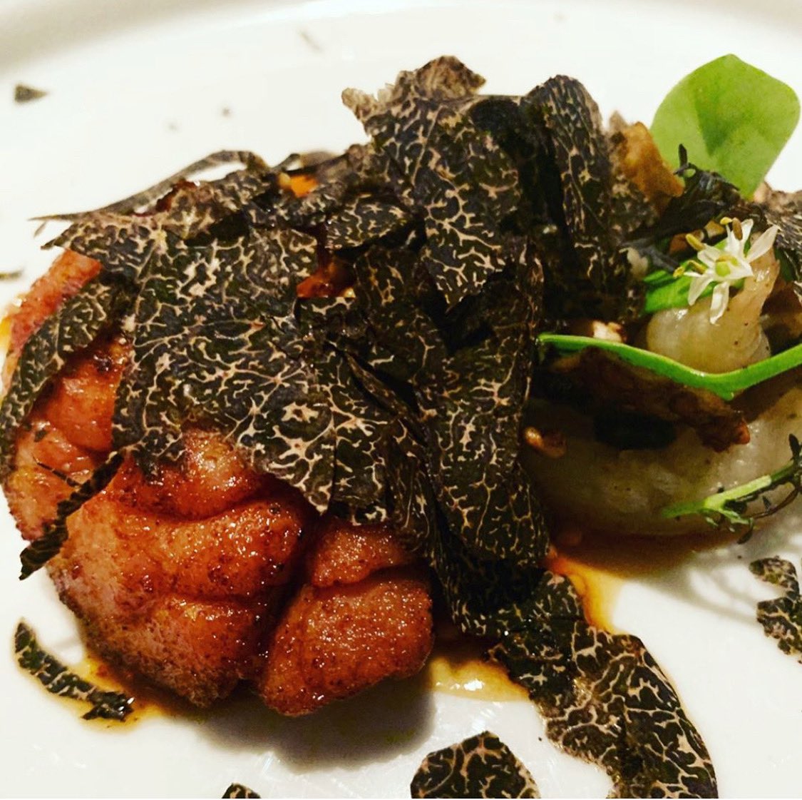 God I’m missing restaurants so much! Here are some wonderful sweetbreads from Chef Matt Abe with our peak season black winter truffles - the picture was taken <a href="/restaurant_gr/">Restaurant G. Ramsay</a> less than three months ago, but it feels like a lifetime... I can’t wait to get back to work... ⭐️⭐️⭐️