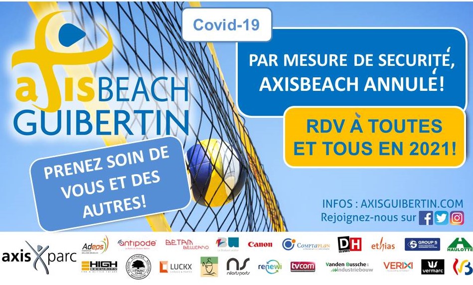 AxisGuibertin's tweet photo. @AxisGuibertin
#BeachVolley
#volleyball
#AxisBeach🏖
Par mesure de sécurité,
l'AxisBeach 2020 est annulé.
Rendez-vous est pris pour 2021.
Prenez soin de vous et des autres.
#OneTeamOneClubOneFamily♥️ https://t.co/wmRlBlBVxa