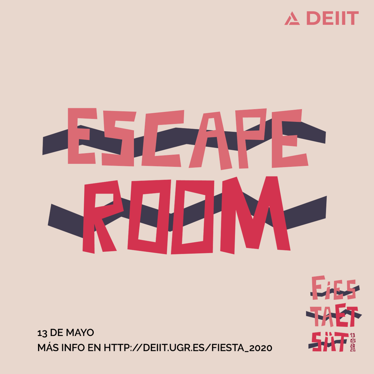 DEIITUGR's tweet photo. 🔎 Escape Room 🧩

¡Consigue escapar con tu equipo en el menor tiempo posible, resolviendo los puzles y enigmas de la Escape Room de la Fiesta de la ETSIIT 2020! 

Inscripción, horario y normas en este enlace: https://t.co/j9SE8b2DQZ https://t.co/znpQzm5Qrz