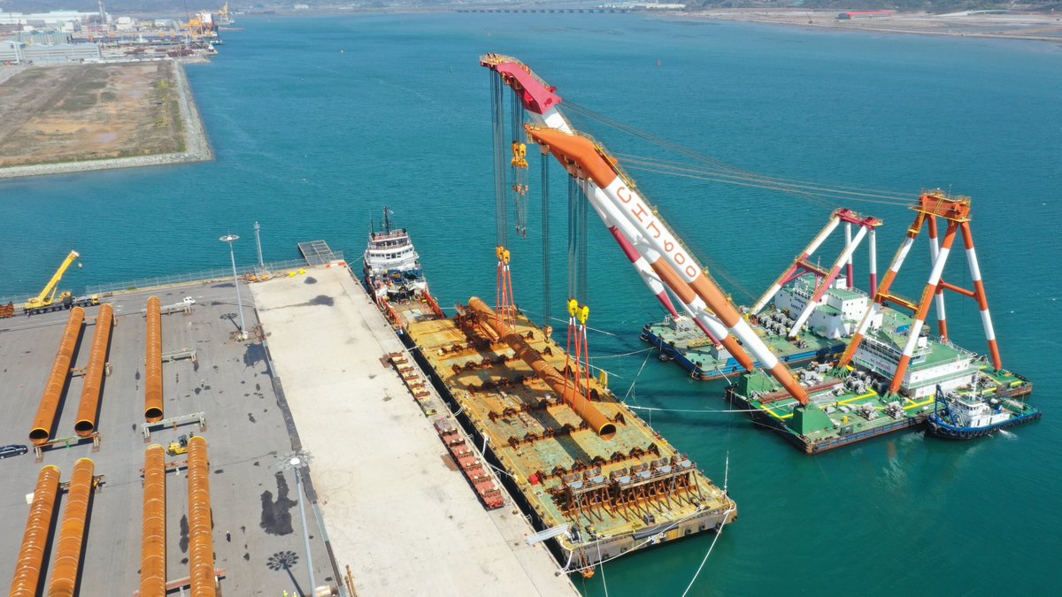 jandenulgroup's tweet photo. #Renewables • First batch of #PinPiles for the #TPC Offshore #WindFarm in #Taiwan left the South Korean yard. Read full press release on https://t.co/JiJGIp5RE6 #jandenul #wechallenge #wefocus #offshorewind #offshoreenergy https://t.co/u3Yhb0bd9Q