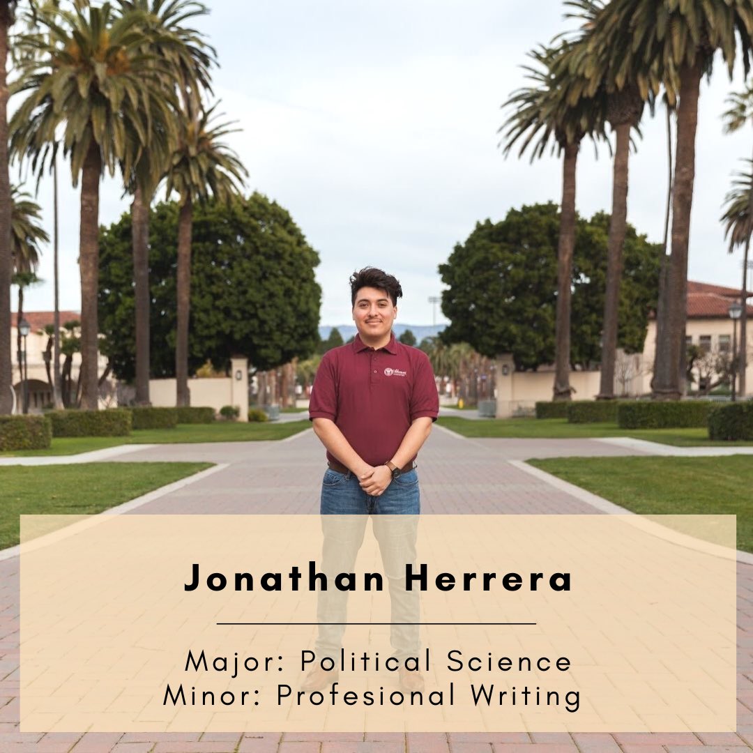 SCULEADScholars's tweet photo. As we continue to highlight a few of our #SCULEADScholars #SeniorProfiles to showcase all of their hard-work and resiliency throughout their time at @SantaClaraUniv—help us congratulate #classof2020 graduate, Jonathan Herrera! 🎓 https://t.co/CSgiSh8WJm