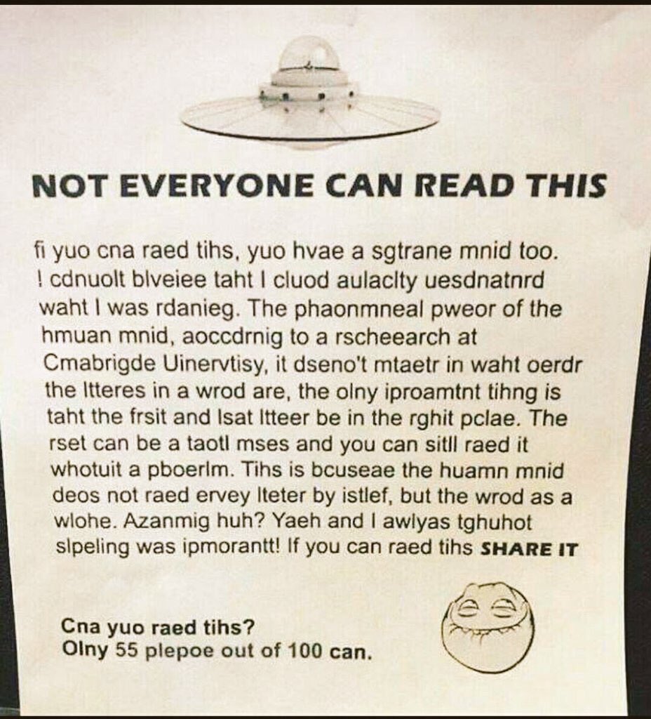 من يستطيع قراءة هذا النص يعيد التغريدة
من لا يستطيع قراءة هذا النص يفضل