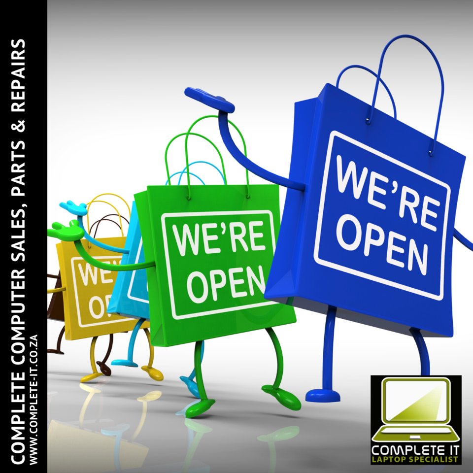 CompleteITCT's tweet image. Don't forget we are open for all computer spare parts, repairs and sales - we sell refurbished and demo model desktops and laptops.  complete-it.co.za

#Completelyrefurbishedlaptops #completeit #completecomputers #completeservice #completerepairs #completedatarecovery