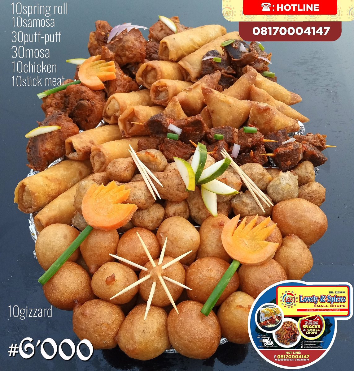 Our prices are very affordable
Hotline 08170004147
What's app 07080093074
#smallchops #smallchopsvendor #smallchopsinlagos #owanbevendor #owanbevendors #foodie #africanfood #africanfoodyummy #nigeriancuisine #nigerianfood #nigerianfoodie #lagosfoodie #weloveng