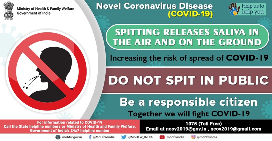 IndiaFightsCoV's tweet photo. Be a responsible citizen. Do not spit in public. https://t.co/UxmaQD828k