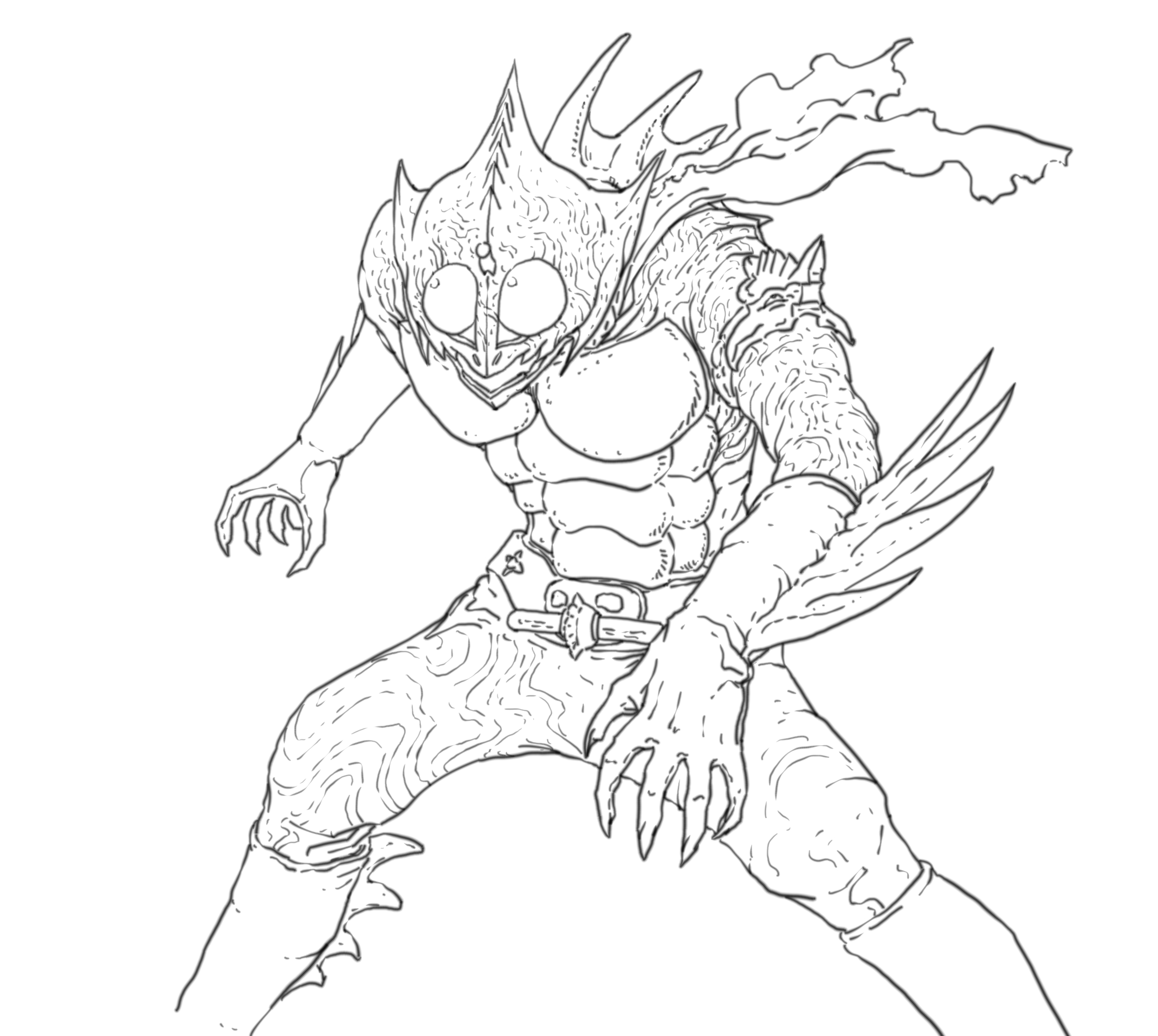 にーやん 仮面ライダーアマゾン描いたよ 塗り絵 T Co Jrj4psz6zy Twitter