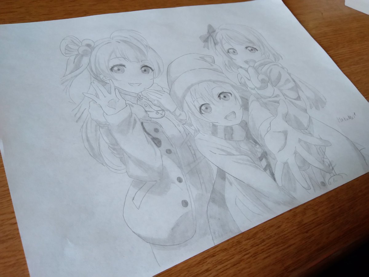 みかん 模写 ラブライブ M S Printemps 左から南ことり 高坂穂乃果 小泉花陽 時間なくて短時間だったけどよく描けたと思う 模写 ラブライブ Printemps 絵描きさんと繋がりたい