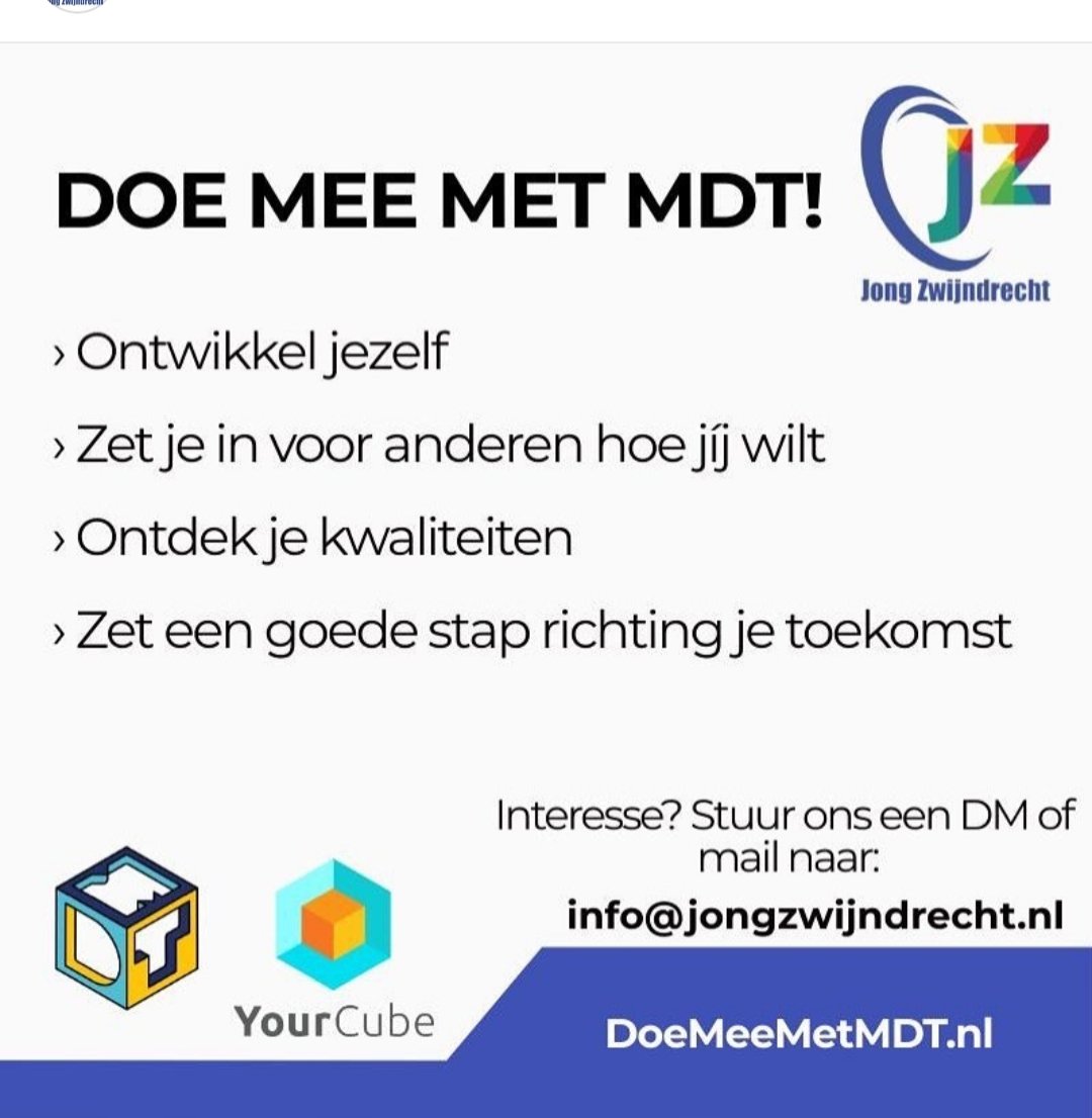 Doe jij ook mee met de Maatschappelijke diensttijd? Zet een stap richting de beste versie van jezelf 💪. Meer info? Stuur een pb of mail naar info@jongzwijndrecht.nl #MDT #DoeMeeMetMDT #Zwijndrecht #maatschappelijkediensttijd #jongeren #verbinden