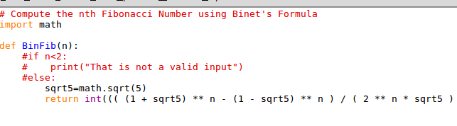 LiamJNaughton's tweet photo. Heard of #Fibonacci? Yeah sure, but have you heard of #BinetFormula? Want to learn how to #code it in #python? #MOOC #Maths #ComputerScience @wlv_uni @WLVsci_eng @GoogleUK @GoogleForEdu https://t.co/99DZgvwQtt