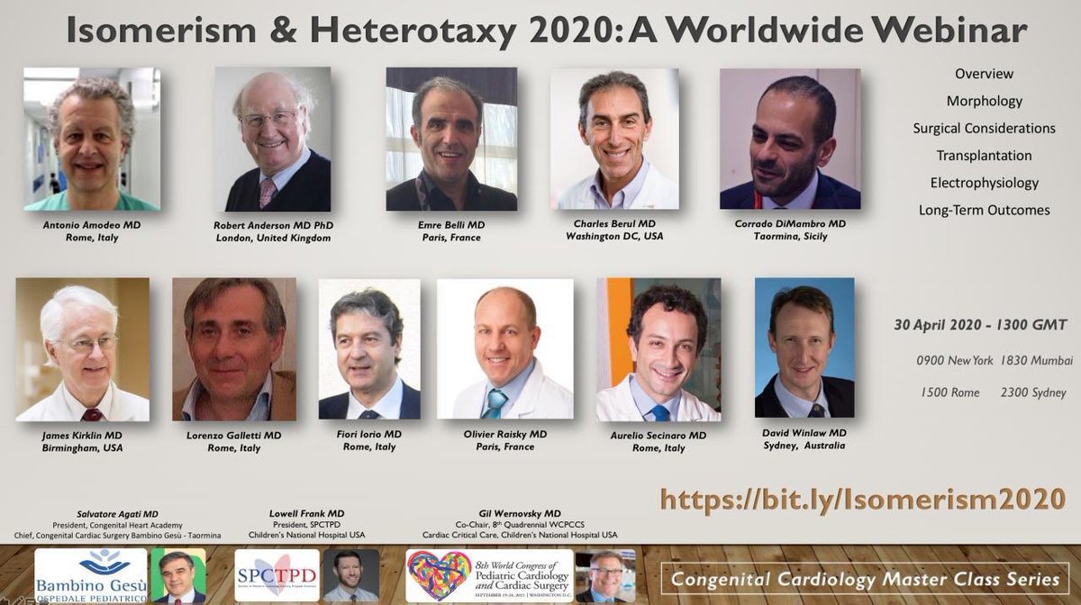 gracebichara's tweet image. Let’s learn more about Heterotaxy &amp;amp; isomerism with these outstanding experts! #pedscard #pedsICU #PedsCICU #congenitalheartacademy bit.ly/Isomerism2020