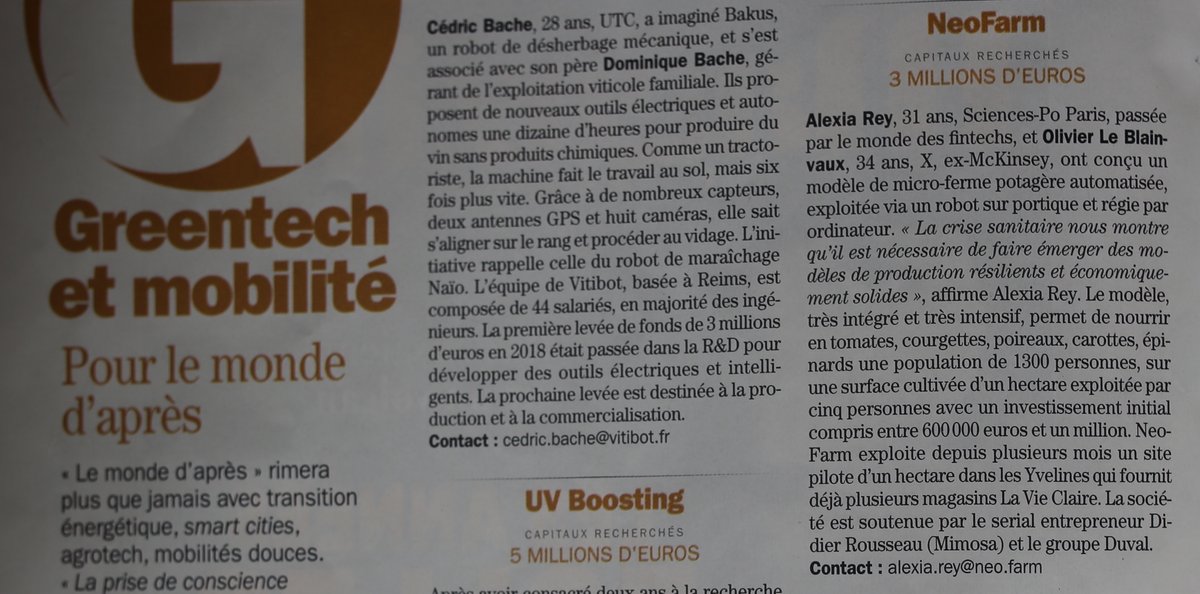 neo_farm's tweet photo. ✨ @neo_farm fait partie des "100 START-UP POUR DEMAIN" du magazine @Challenges 🚀 

Il est nécessaire de faire émerger des modèles de production alimentaire résilients et économiquement solides. 

#agtech #innovation #impact #agroecologie https://t.co/XvMlRgtPYg