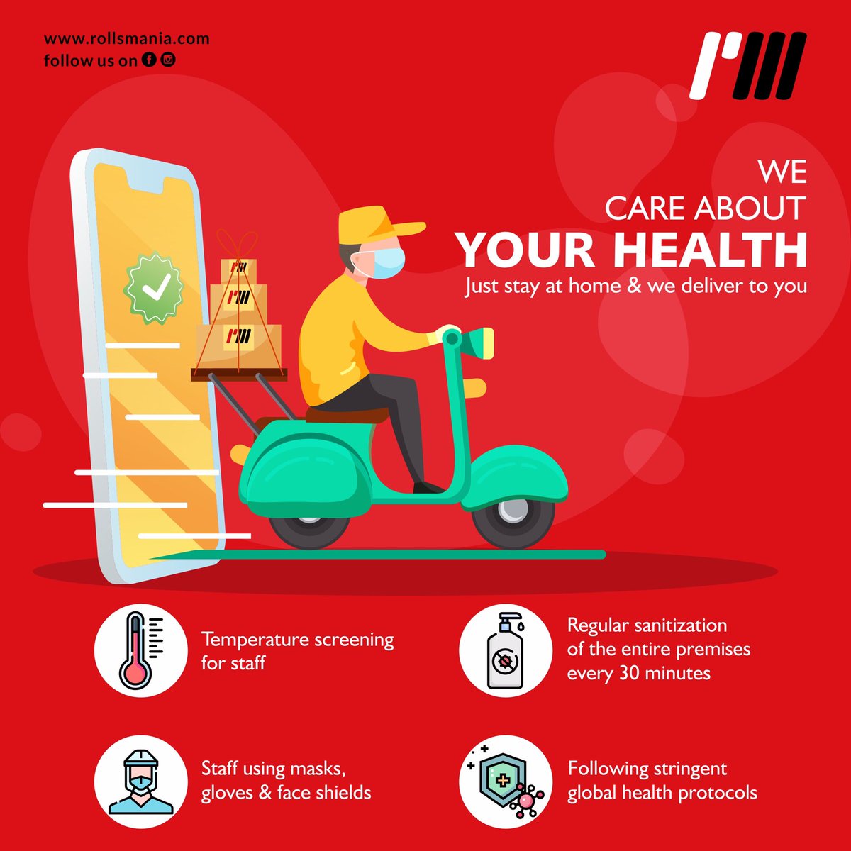 rollsmania's tweet photo. Fresh Food served at your doorsteps with utmost care &amp; precautions. Check out the list of areas we are currently delivering to 👉🏻
.
.
.
.

#rollsmania #zomato #swiggy #quarantine #quarantinelife #homedelivery #fooddeliveryservice #delivery #stayhome #staysafe #food #kathirolls https://t.co/XIo6Vzbt5I