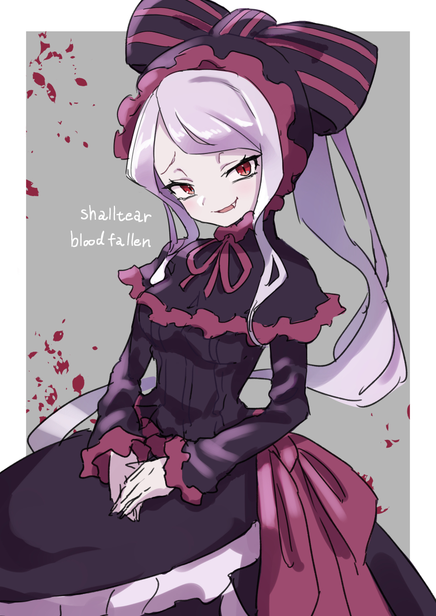 1girl solo red eyes lolita fashion dress vampire bow  illustration images