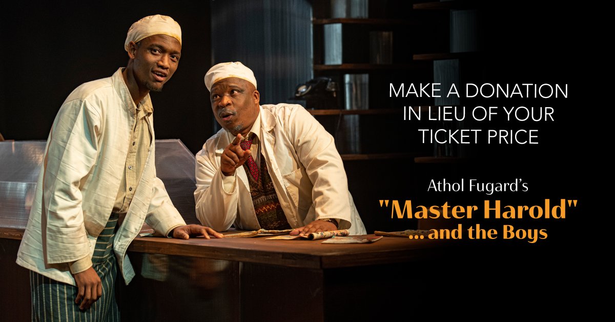 TheFugard's tweet photo. Are you enjoying the free stream of our production of Athol Fugard's "MASTER HAROLD"... AND THE BOYS?

Why not make a donation in lieu of your ticket price?

You can do so here: https://t.co/9HNaxHhfni

#MasterHaroldSA

(Photo by Claude Barnardo) https://t.co/UdGOSjY2ot