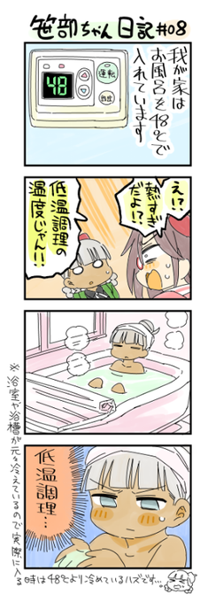 熱めのお風呂に入る笹部ちゃん日記 