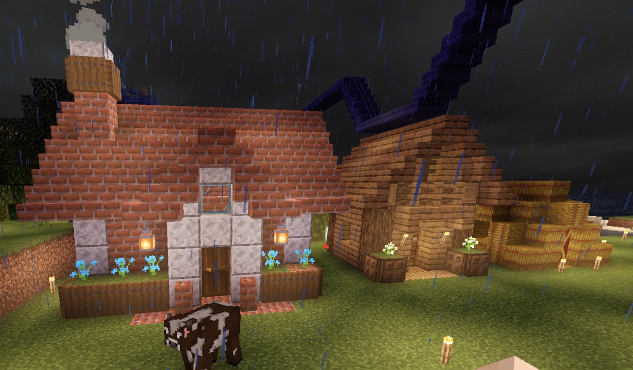 かき氷 藁の家 すこし小さくなった 雨ですね 藁は水にも弱そうです マイクラ ３匹のこぶた T Co Tjdqn7kqvi Twitter