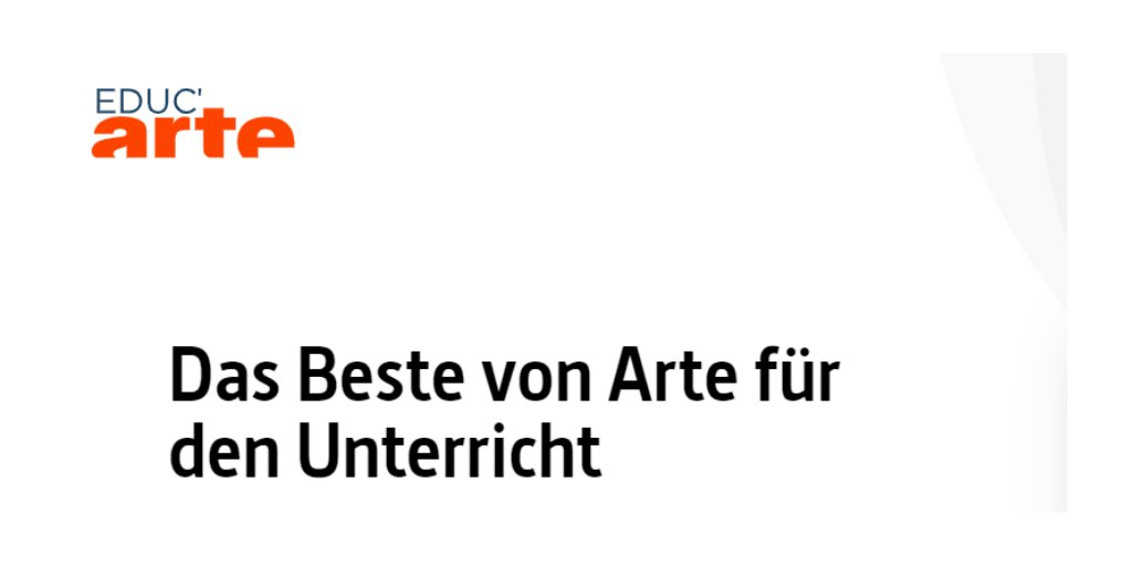 📚<a href="/ARTEde/">ARTE</a> steht mit <a href="/EducARTEde/">Educ'ARTE</a> im Dienst von Lehrern und Schülern von der Grundschule bis zum Gymnasium! Mehr als 1000 Videos zu allen Themen, auf Französisch und Deutsch, für personalisierte, interaktive und spannende Lektionen ! ▶️educ.arte.tv/?lang=de